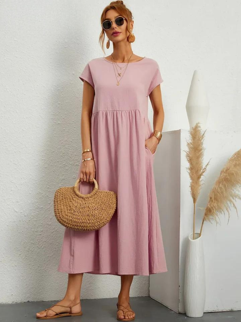 Maelis - Women's Loose Cotton Pocket Dress