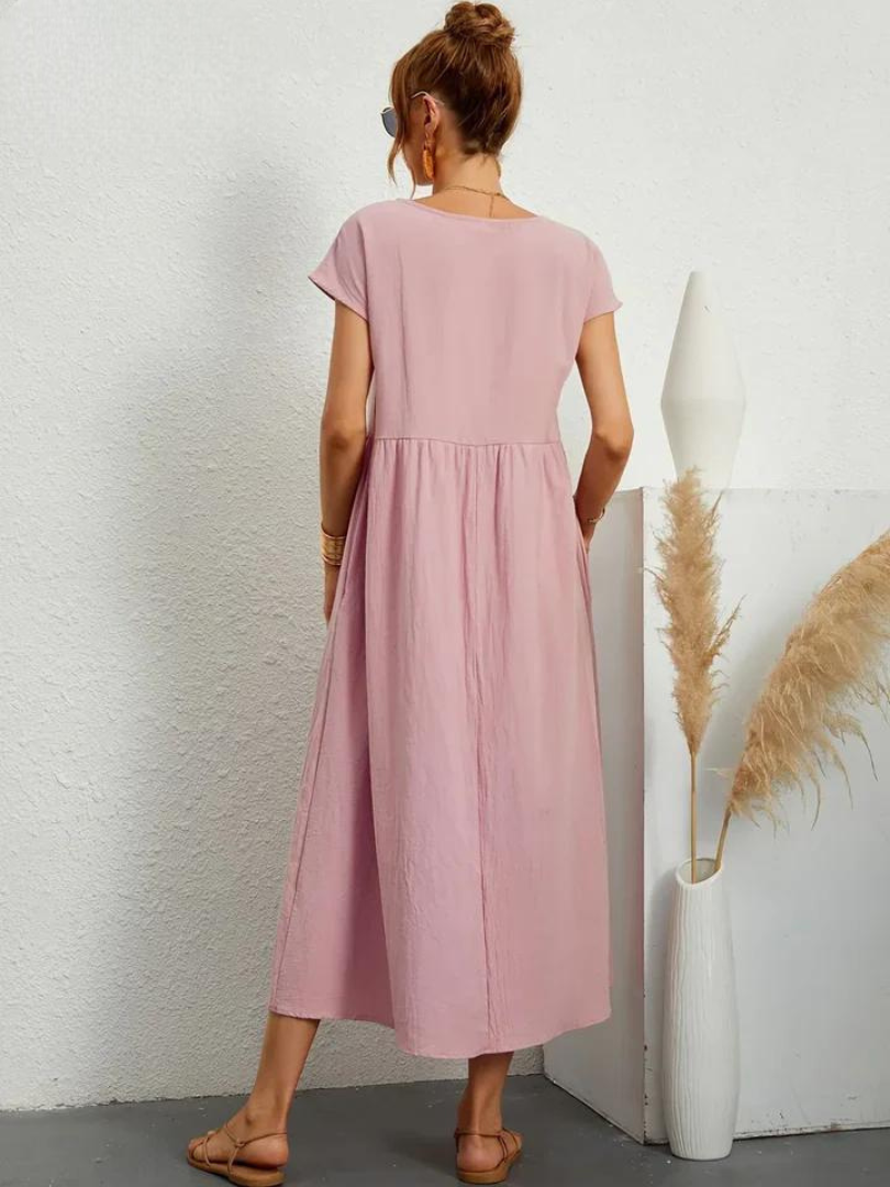 Maelis - Women's Loose Cotton Pocket Dress