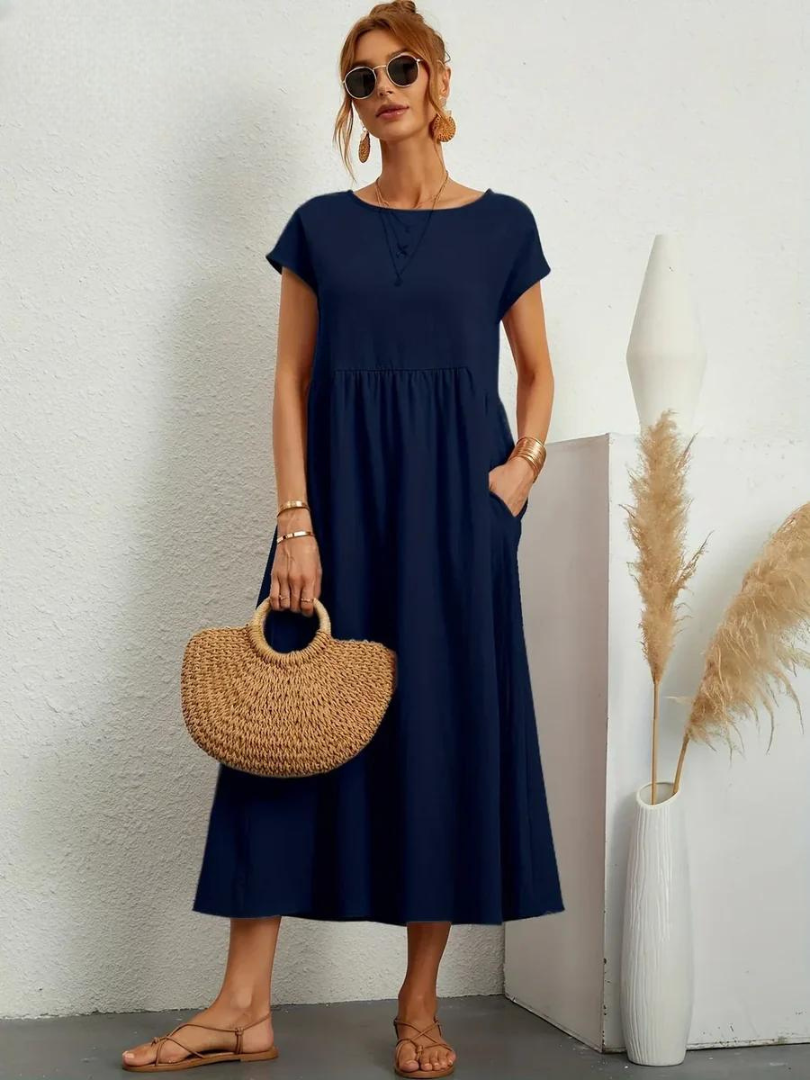 Maelis - Women's Loose Cotton Pocket Dress