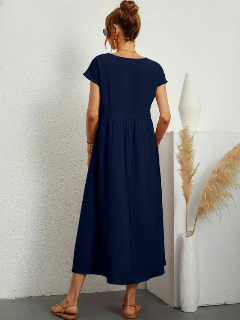 Maelis - Women's Loose Cotton Pocket Dress