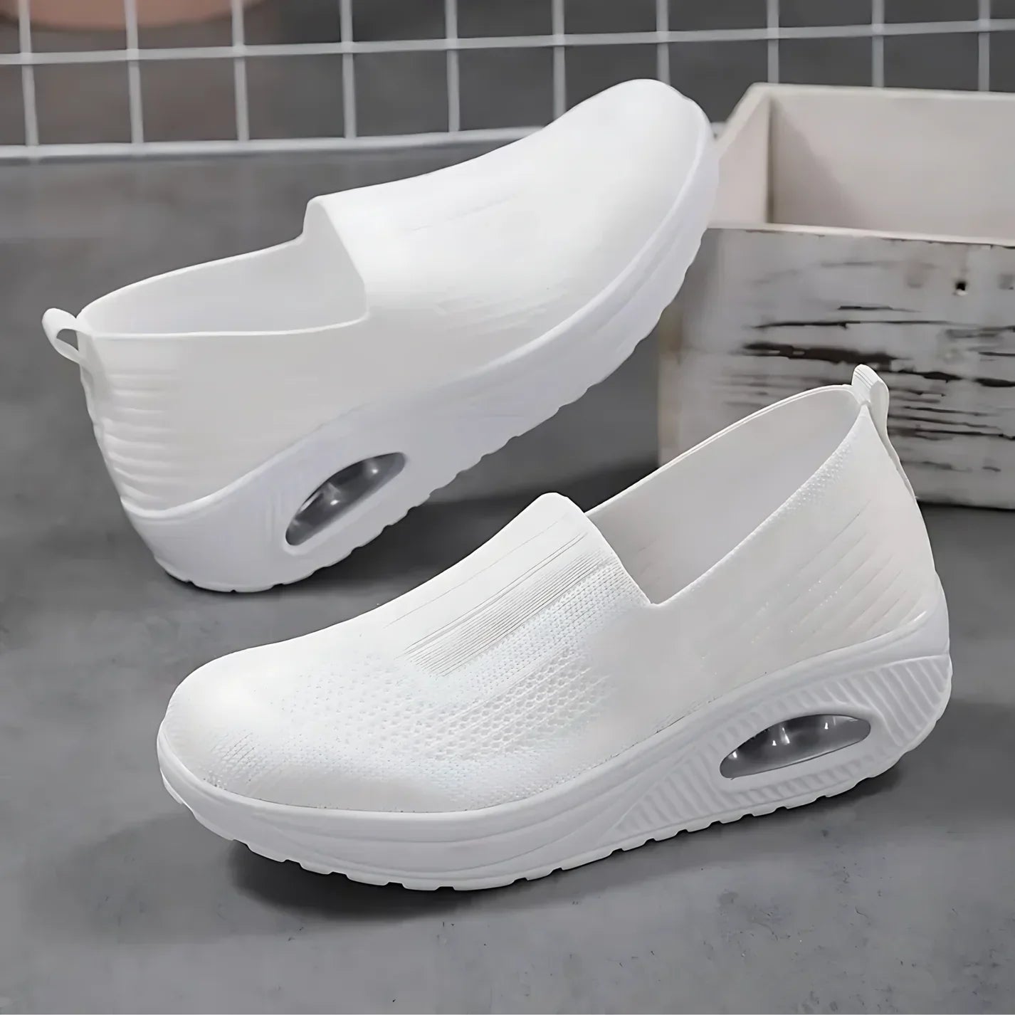 Amelia — Lightweight Slip-On Sneakers With Comfortable Everyday Walking Design White