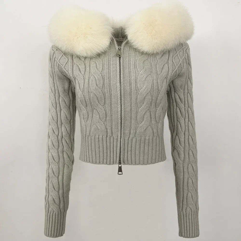 VIOLET FUR CARDIGAN