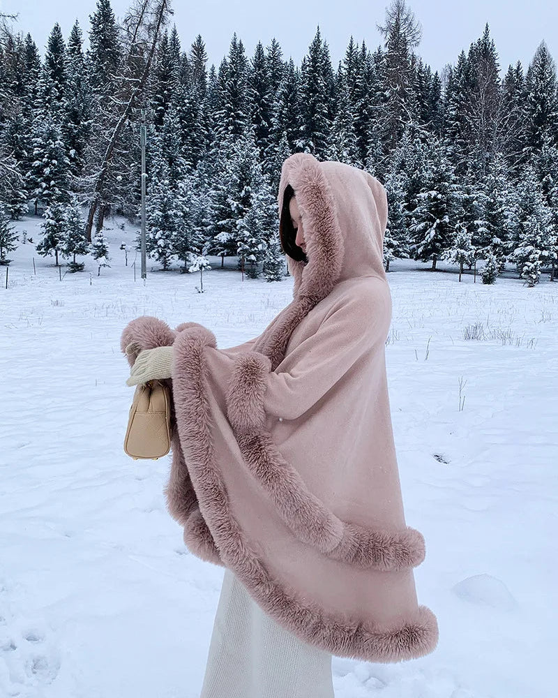 Norway | Faux Fur Trim Winter Cape