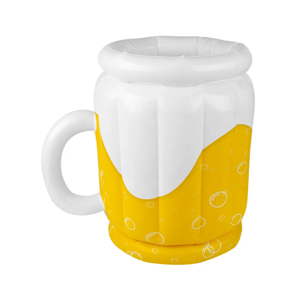 Inflatable Beer Shape Ice Bucket Drink Coolers Beach Water Home Bar Party Summer Pool Party Swimming Pool Drink Cooling Barrel