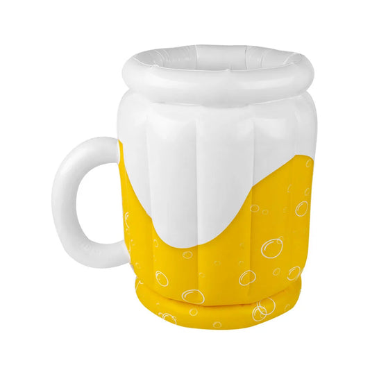 Inflatable Beer Shape Ice Bucket Drink Coolers Beach Water Home Bar Party Summer Pool Party Swimming Pool Drink Cooling Barrel orange