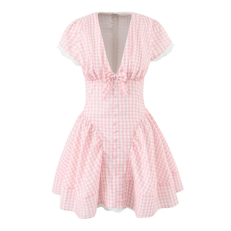 AISHA PLAID MINI DRESS