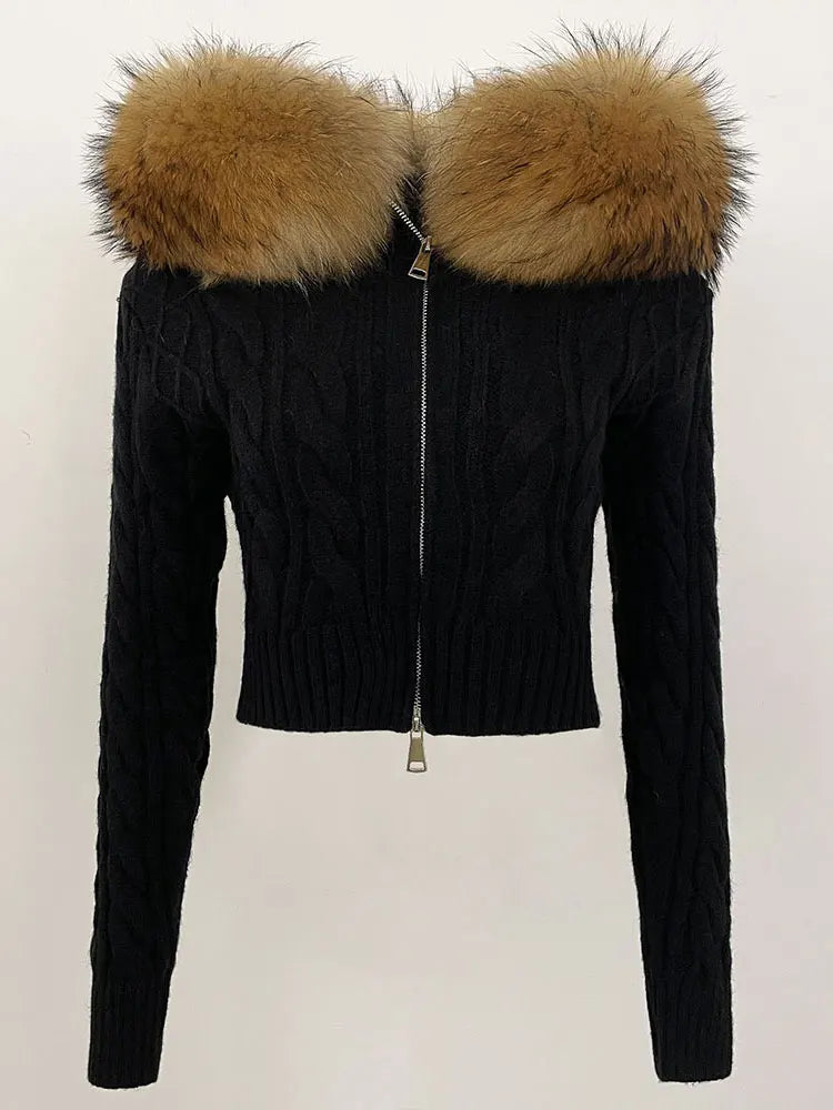 VIOLET FUR CARDIGAN