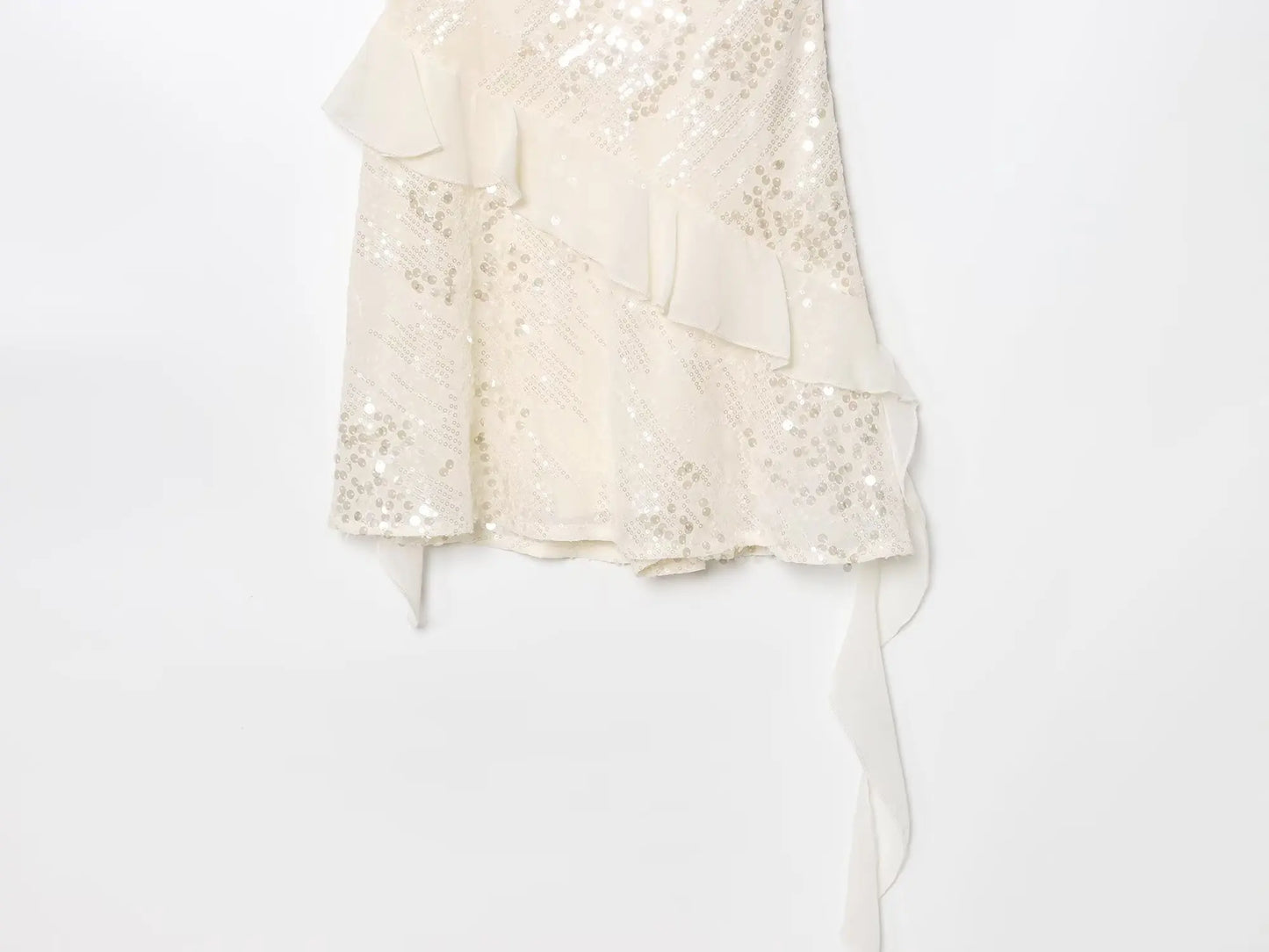 LELI SEQUIN RUFFLE MINI DRESS