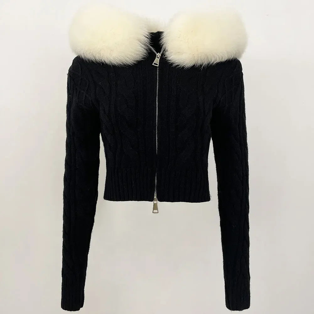 VIOLET FUR CARDIGAN