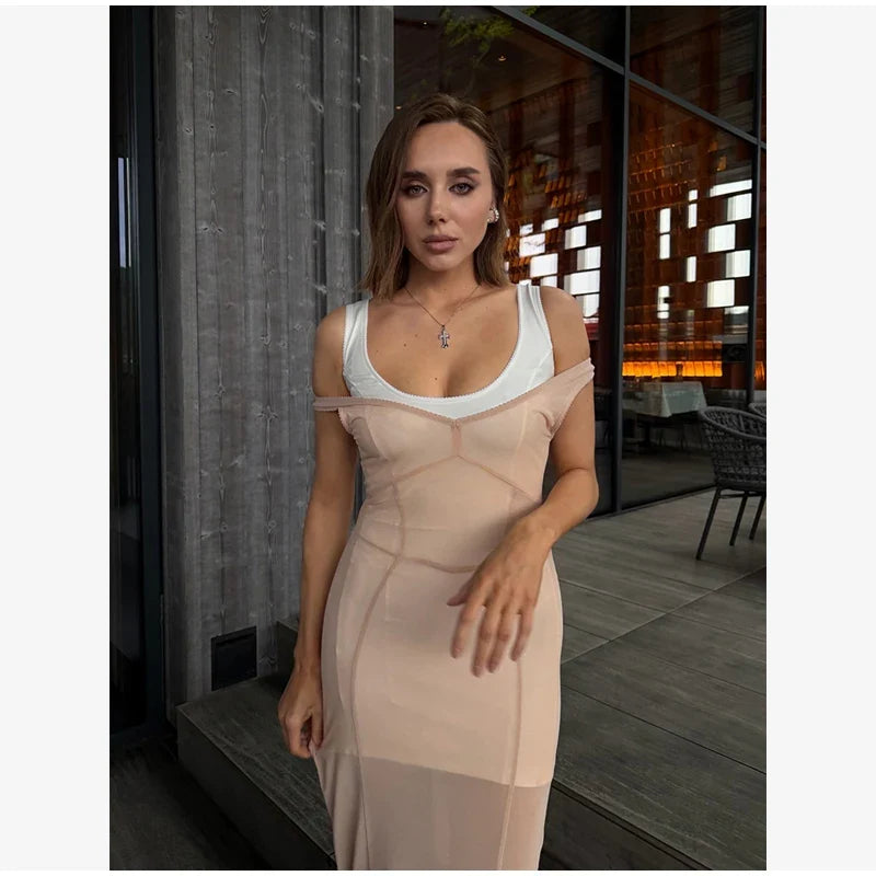 LEAH MESH MIDI DRESS