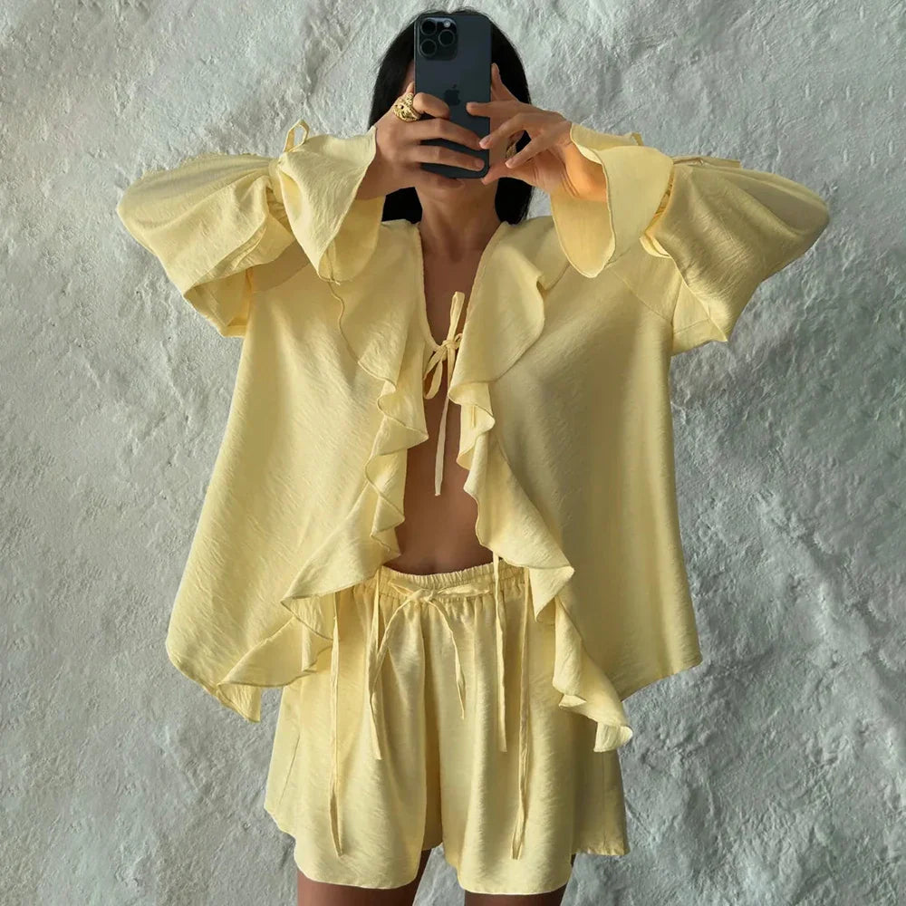 KIARA RUFFLE TWO PIECE SET