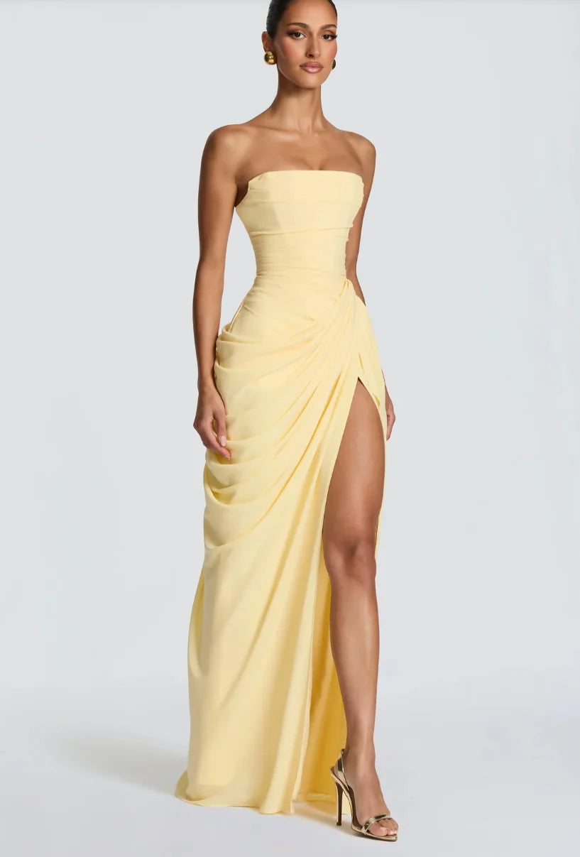 MILA RUCHED MAXI DRESS