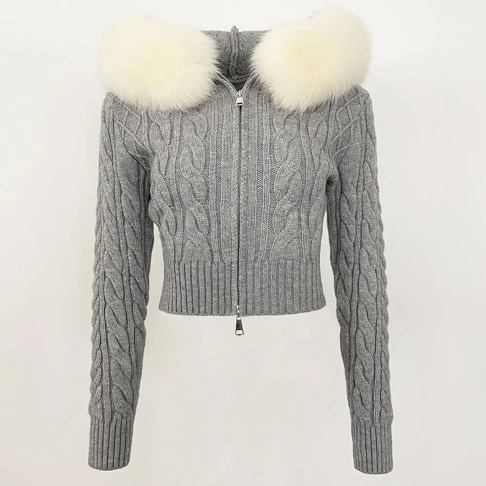 VIOLET FUR CARDIGAN