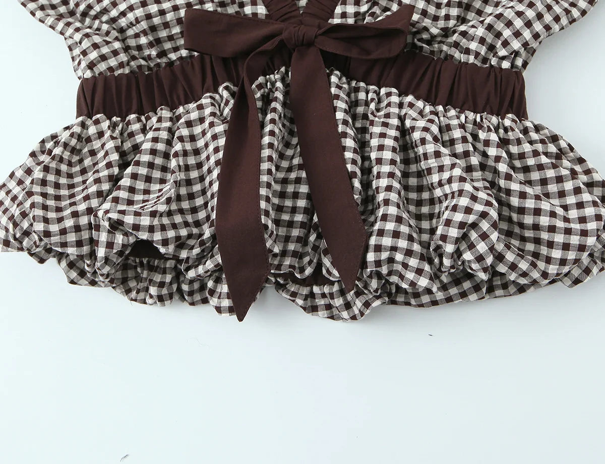 SARA PLAID BLOUSE