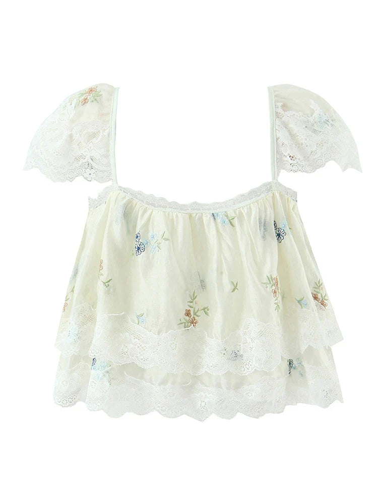 EMERY CO-ORD FLORAL LACE TOP