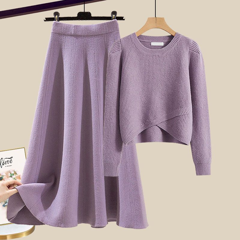 Anne | Stilvolles Lounge-Set aus Strickpullover und Rock