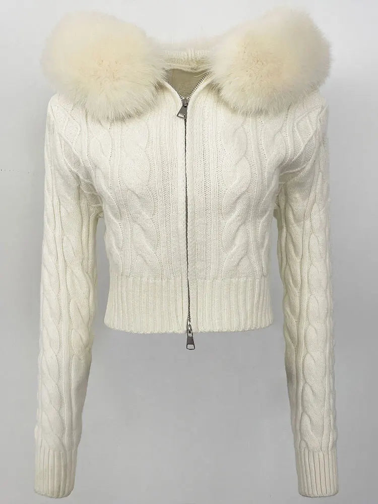 VIOLET FUR CARDIGAN