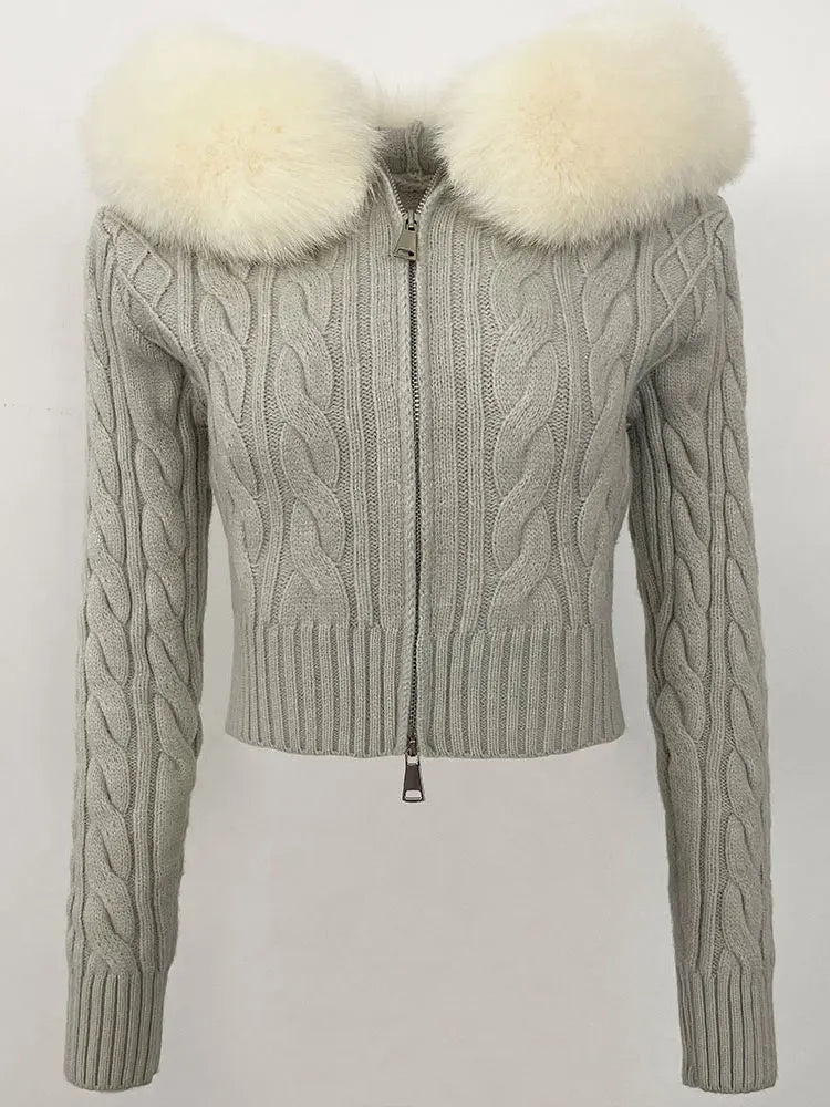 VIOLET FUR CARDIGAN