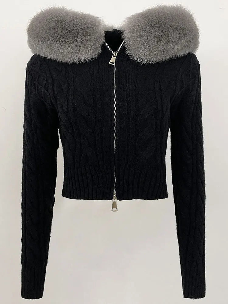 VIOLET FUR CARDIGAN