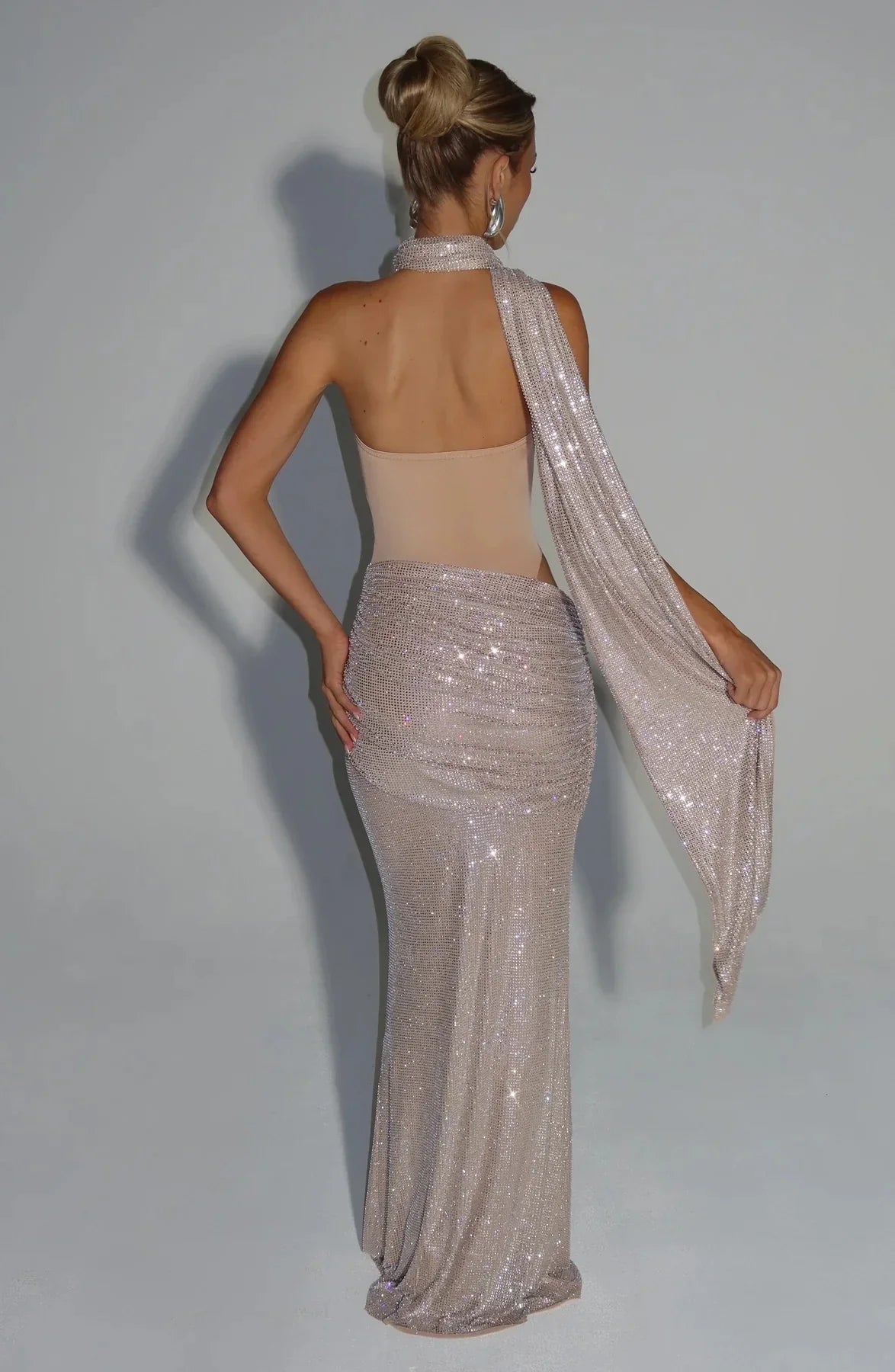 NADIA CRYSTAL MESH DRESS