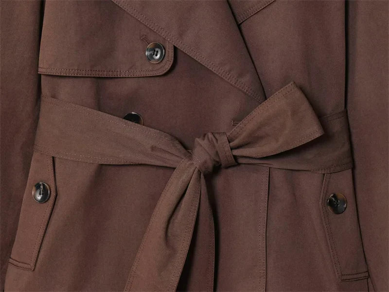Alicent | Belted Double-Breasted Short Coat