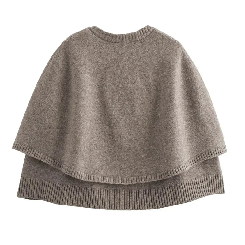 Women's Button-Up Knit Cape Sweater BLAKE