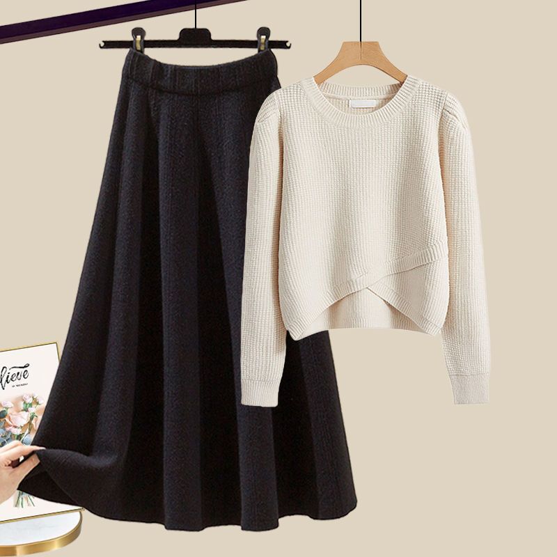Anne | Stilvolles Lounge-Set aus Strickpullover und Rock
