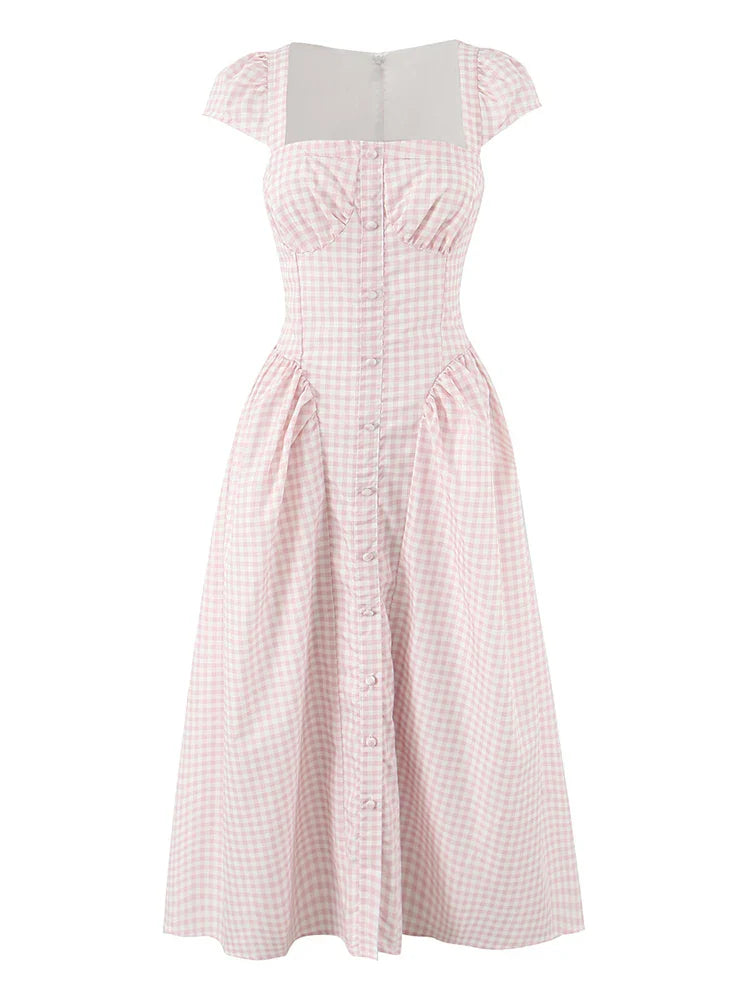JOARDA PLAID MIDI DRESS