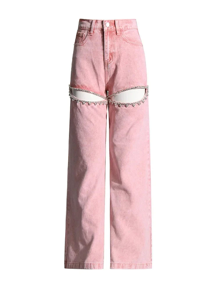 SINDI CUT OUT CRYSTAL JEANS