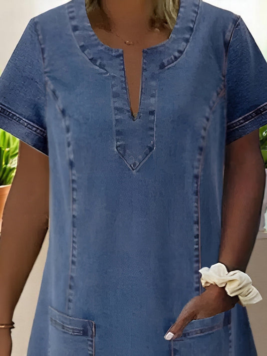 Blythe | Soft Denim Dress with Short Sleeves