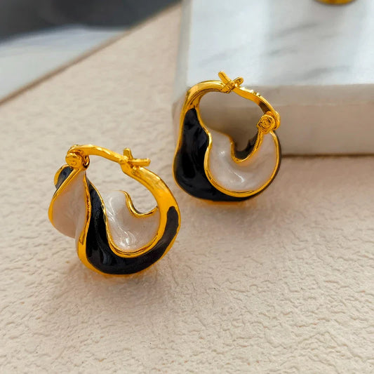 MAEVE EARRINGS Black -white