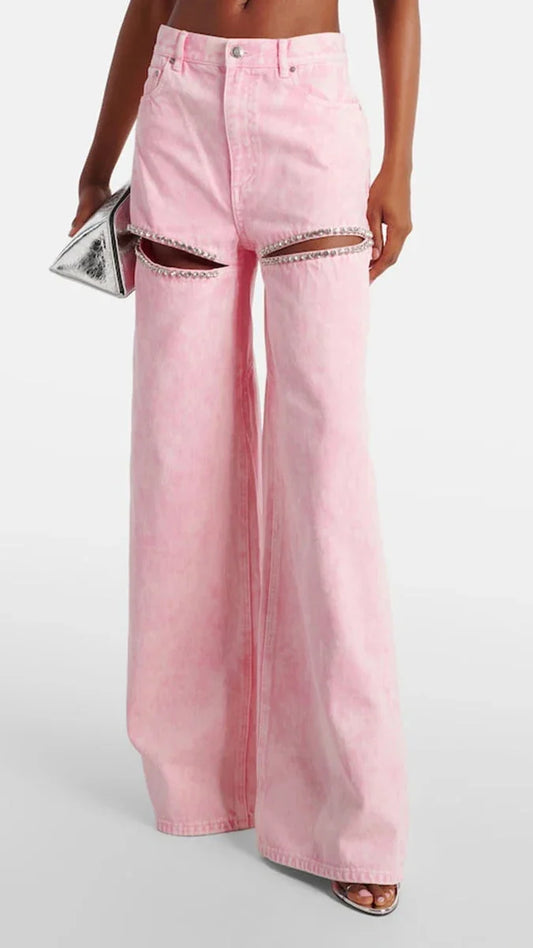 SINDI CUT OUT CRYSTAL JEANS