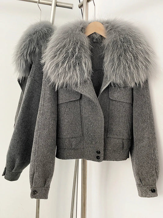 NOLANI WOOL JACKET Grey One Size