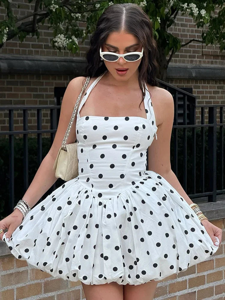ALESSIE POLKA DOT MINI DRESS
