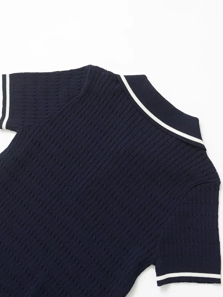 HALLIE KNIT POLO T-SHIRT