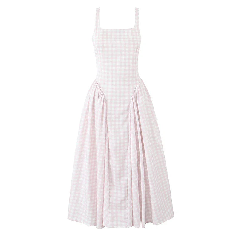 PAMELA PLAID MIDI DRESS