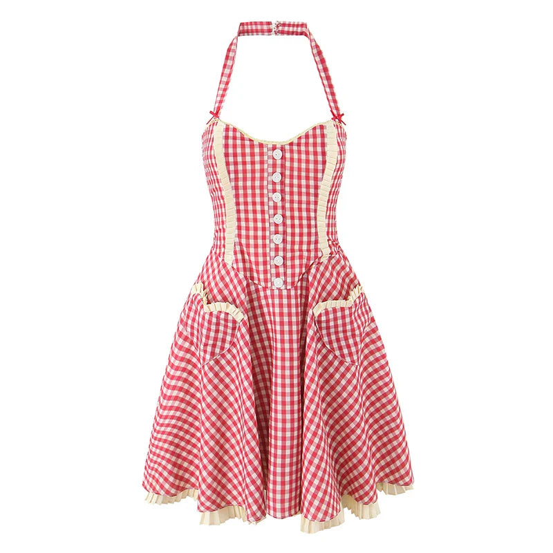 MADDIE PLAID MINI DRESS