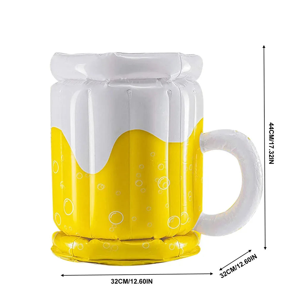 Inflatable Beer Shape Ice Bucket Drink Coolers Beach Water Home Bar Party Summer Pool Party Swimming Pool Drink Cooling Barrel