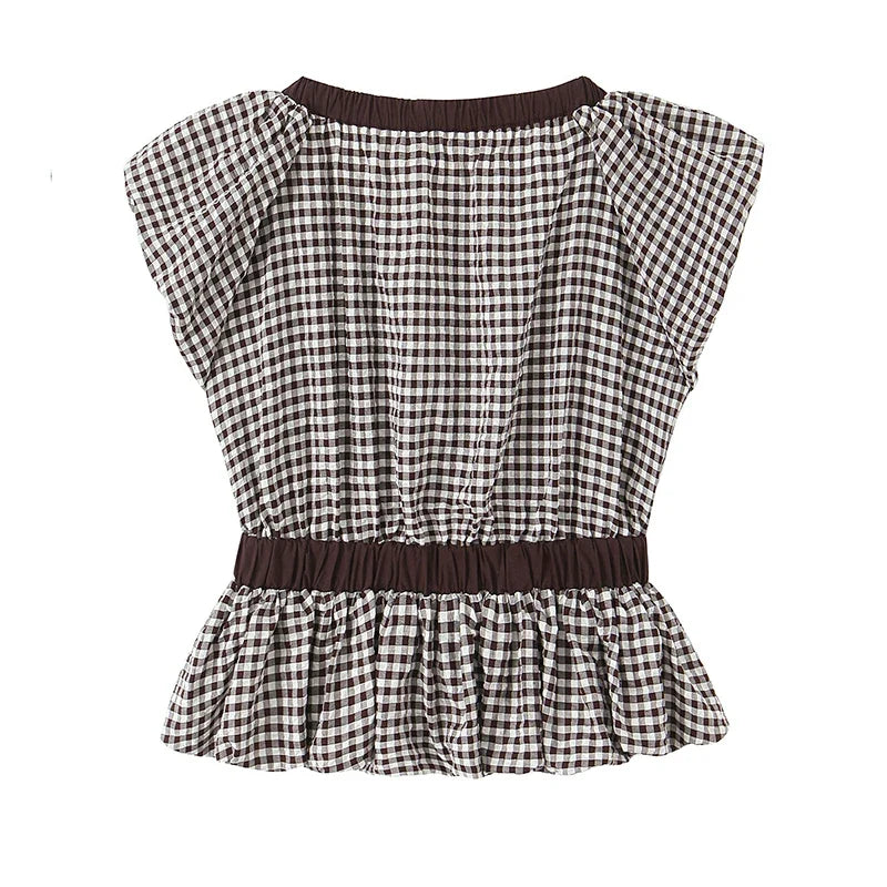 SARA PLAID BLOUSE