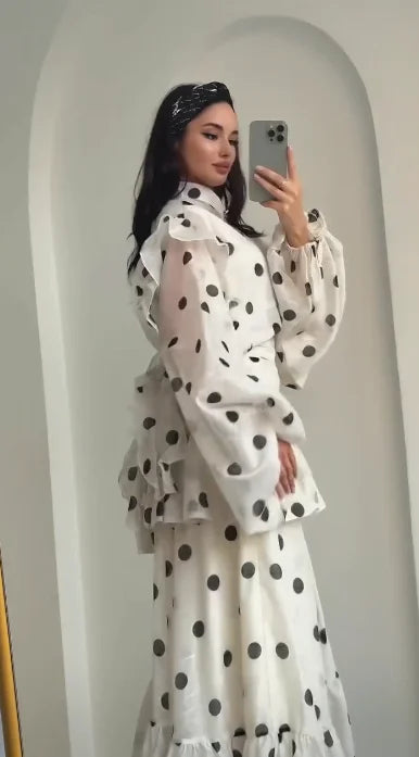 LARA POLKA DOT TWO PIECE SET