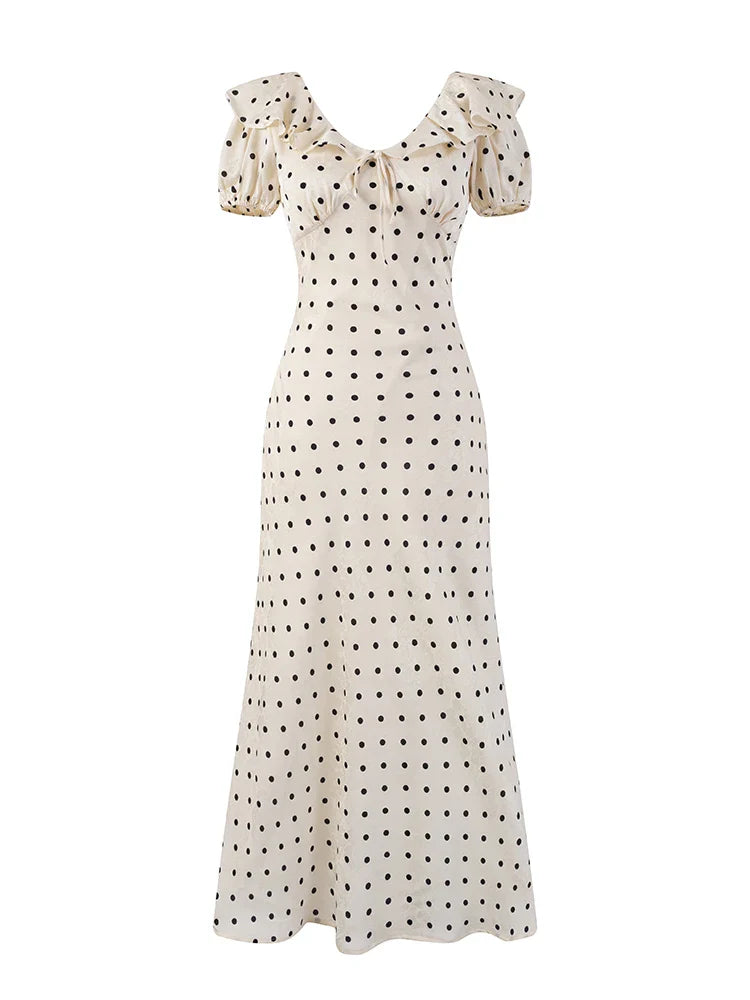 ALISE POLKA DOT MIDI DRESS