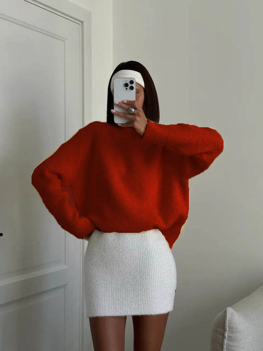 EZMA KNIT SWEATER Red One size