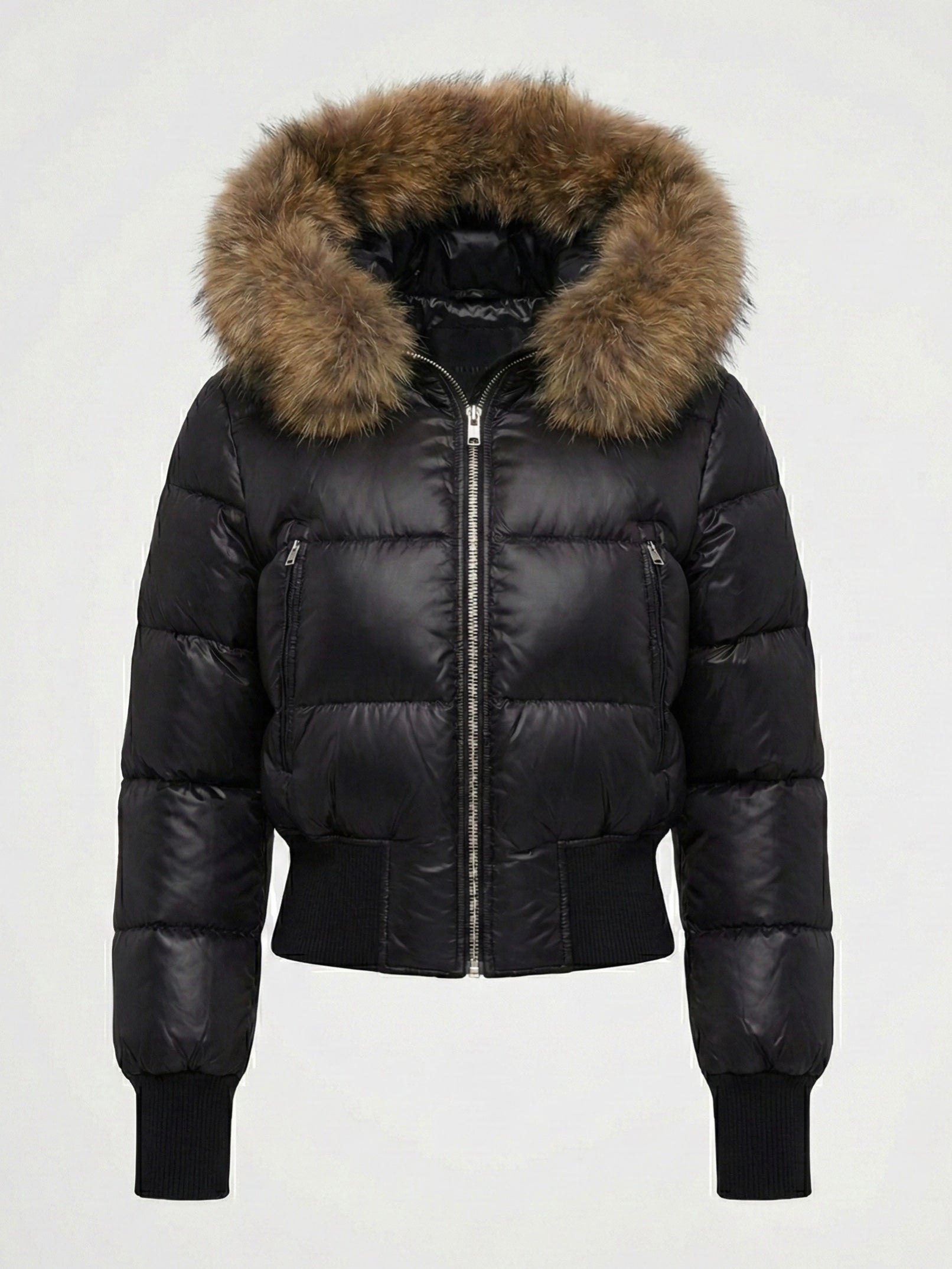 Savoy | Faux Fur Hooded Puffer Jacket Black