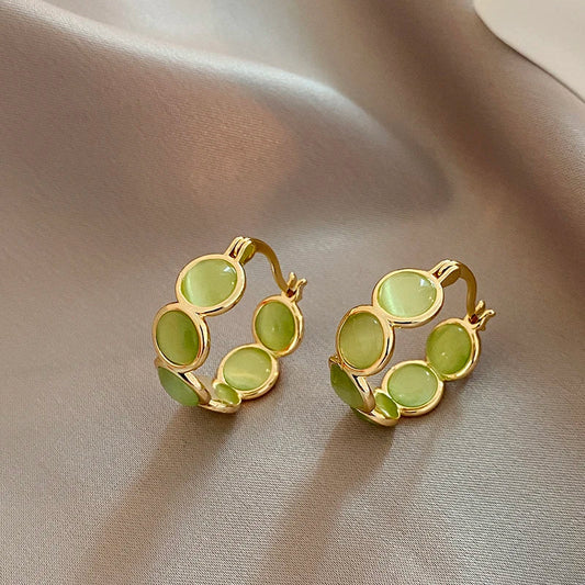 MADERA EARRINGS Green opals