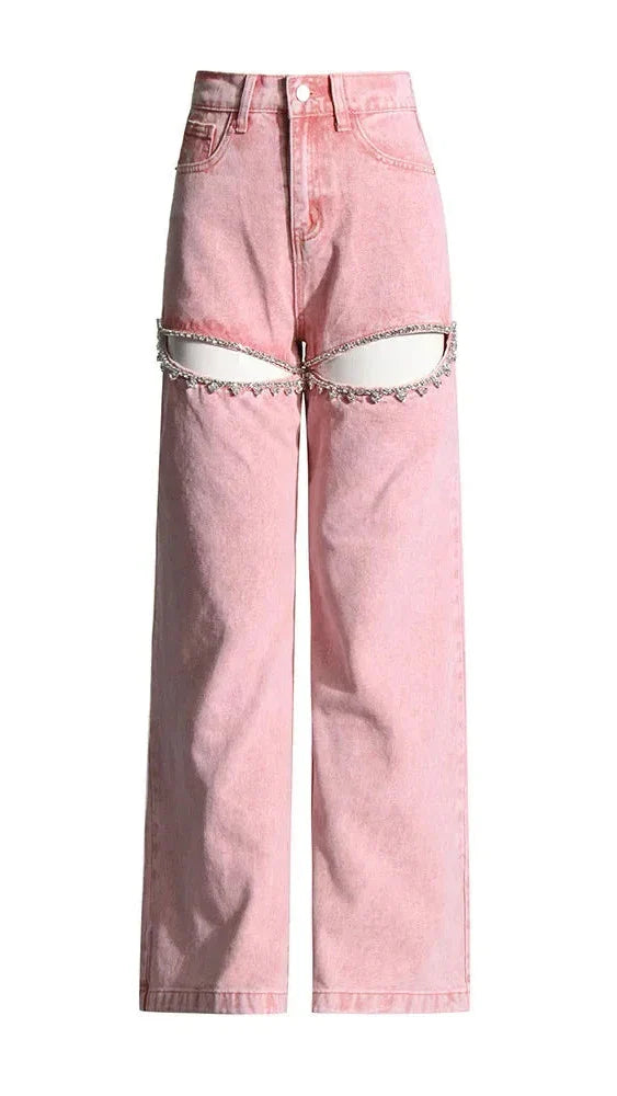 SINDI CUT OUT CRYSTAL JEANS