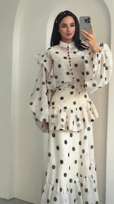 LARA POLKA DOT TWO PIECE SET