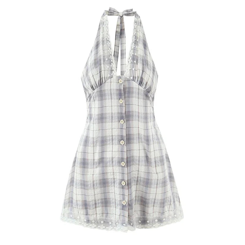 VIVIAN PLAID MINI DRESS