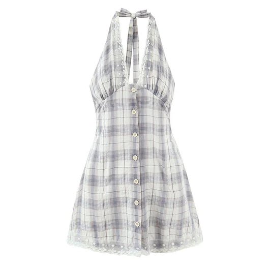 VIVIAN PLAID MINI DRESS