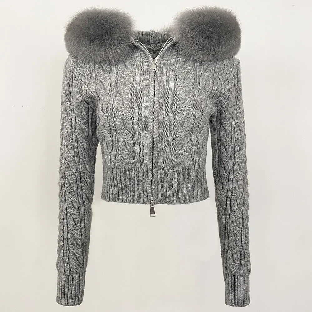VIOLET FUR CARDIGAN