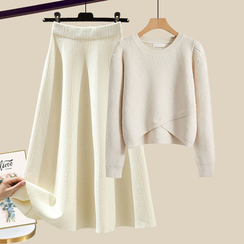 Anne | Stilvolles Lounge-Set aus Strickpullover und Rock